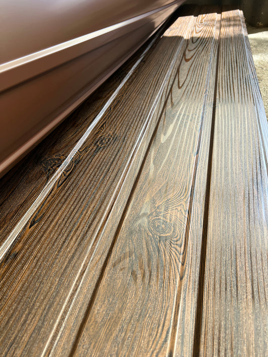 T8 Sötét Dio Fa Mintás Trapézlemez